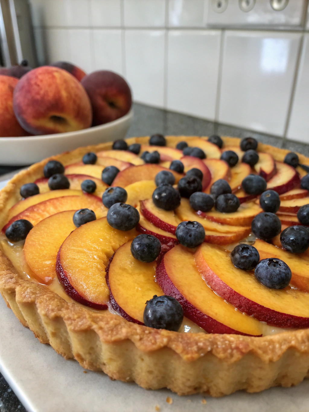 peach blueberry tart