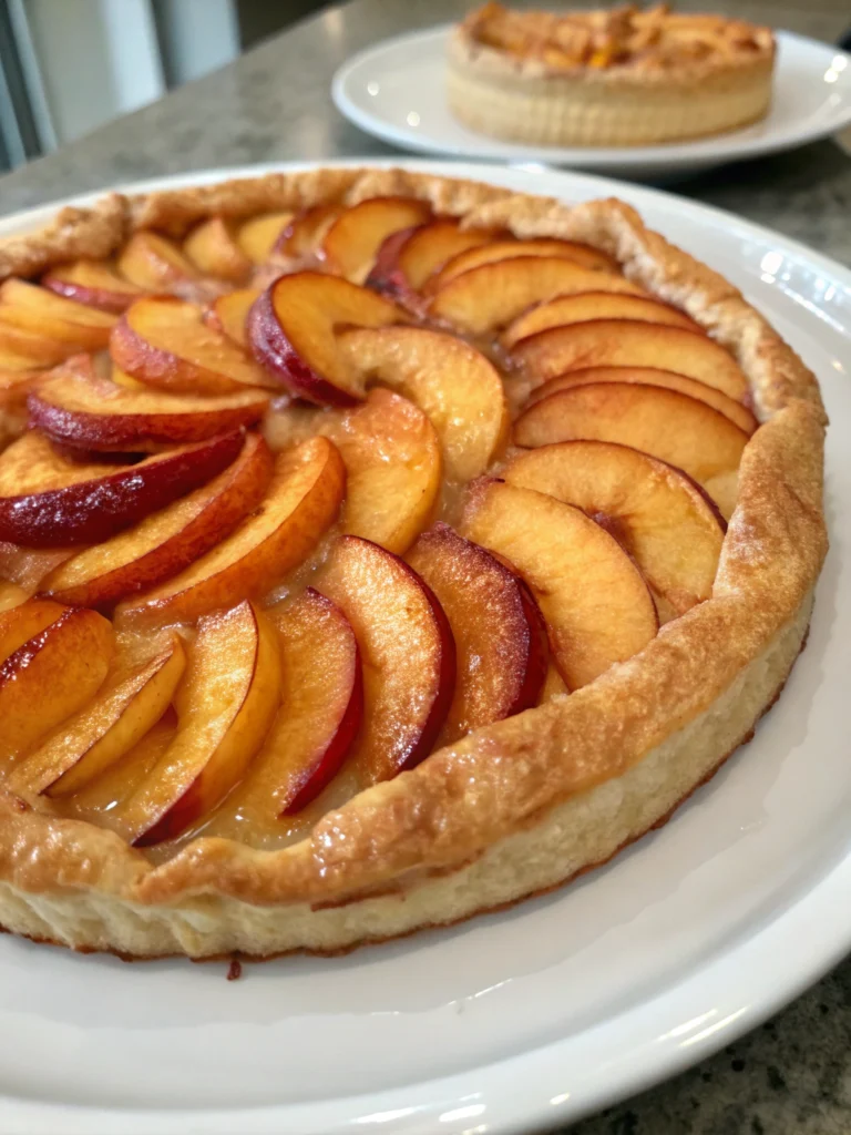 peach puff pastry tart