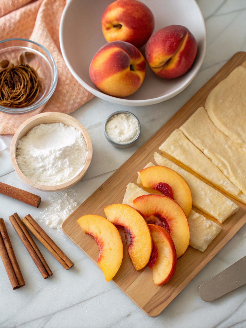 Peach Puff Pastry Tart Ingredients