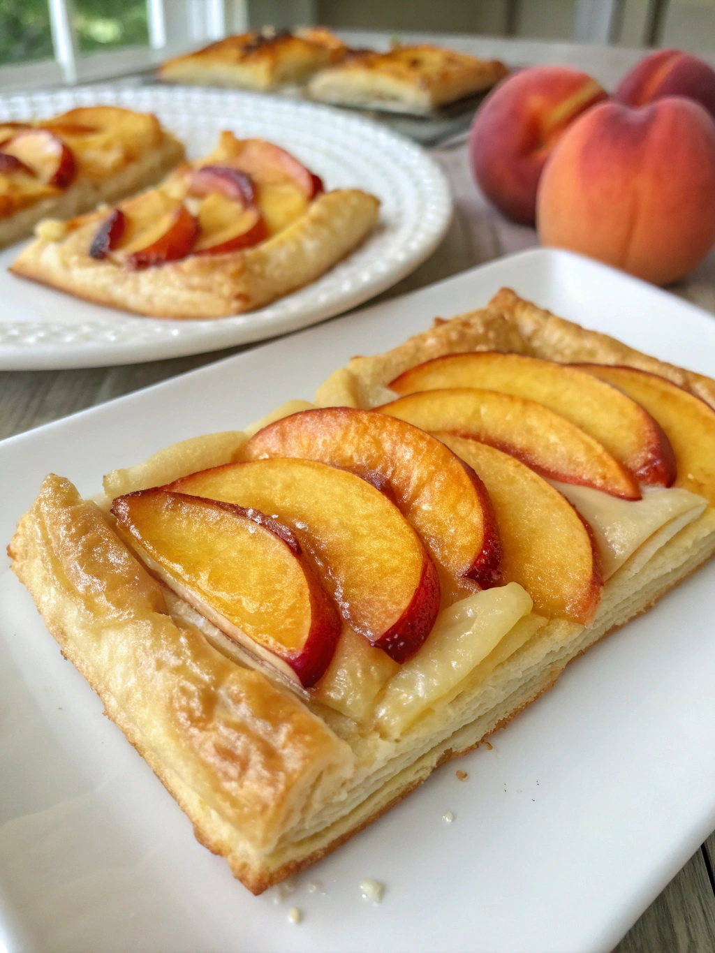 puff pastry peach tart